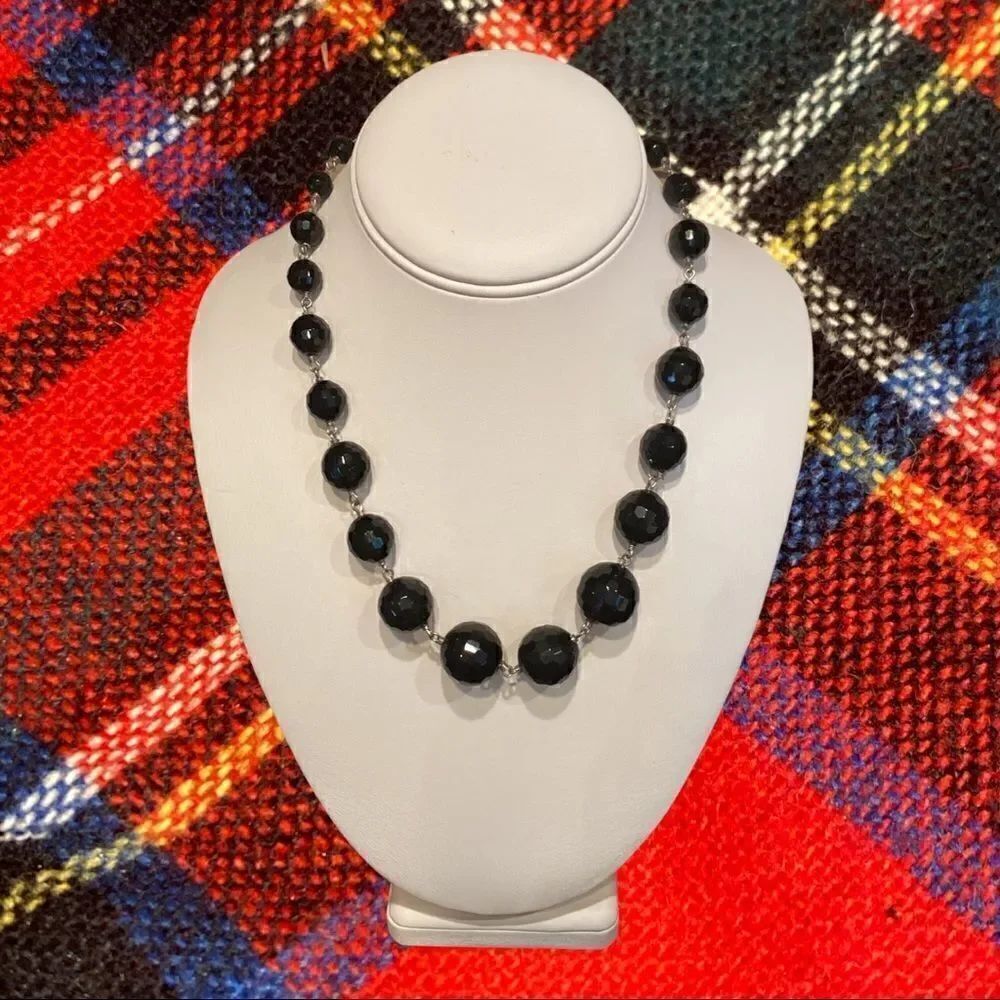 Vintage Glass Faceted Beads Necklace